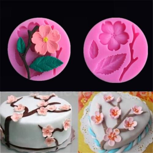 DIY 3D Food-grade Silicone Mold Peach Blossom Cake Decorating Tool Chocolate Candy Jello Baking Molds Silicone For Confectionery