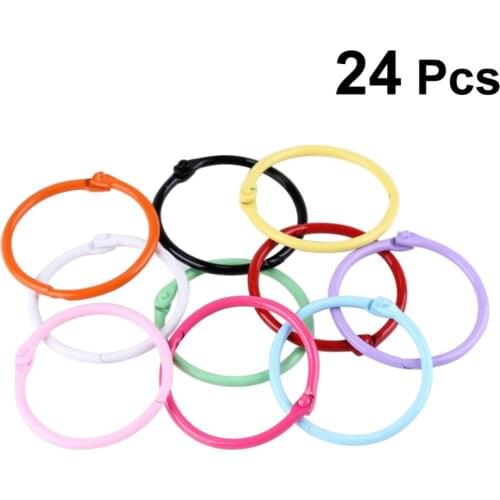 4pcs 45mm Colorful Loose Leaf Binder Rings Metal Scrapbooking Book Ring Keychain Clip Holder For Photo Paper Card DIY