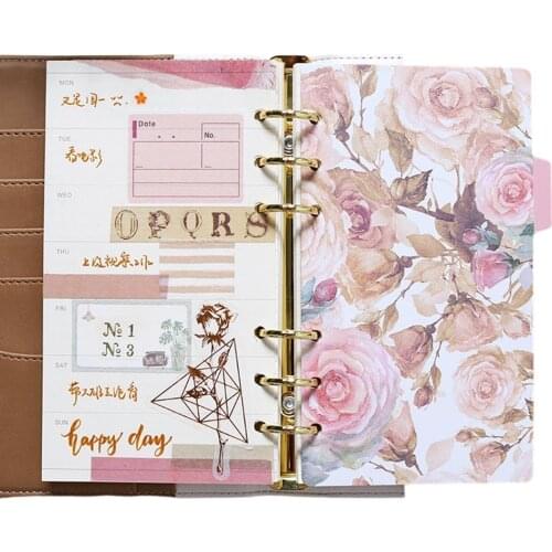 5 Sheets Paper Index Divider A5 A6 Cute 6 Holes For Binder Planner Notebook Stationery Notebook Paper Accessories Note Pad Vl18