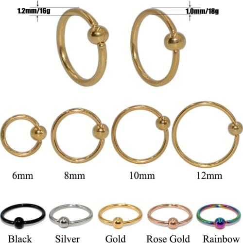 5Pcs Lip Labret Piercing Nipple Ring Captive Bead Ring Nose Stud Ear Piercing Surgical steel Ear Helix Tragus Cartilage Jewelry