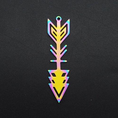 5pcs/lot 100% Stainless Steel Rainbow Arrow DIY Earring Charm Pendant Wholesale Custom Service Top Quality Bracelet Making