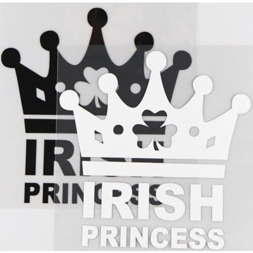 13.9*14.3CM IRISH PRINCESS Car Sticker Vinyl Crown Cartoon Decorative Reflective Decal