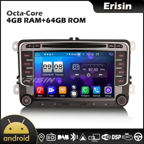 Erisin EU Warehouse 8735 7" DSP Android 10.0 CarPlay Auto DAB Autoradio for VW Amarok Caddy Golf MK5 MK6 PLUS Jetta Passat Polo