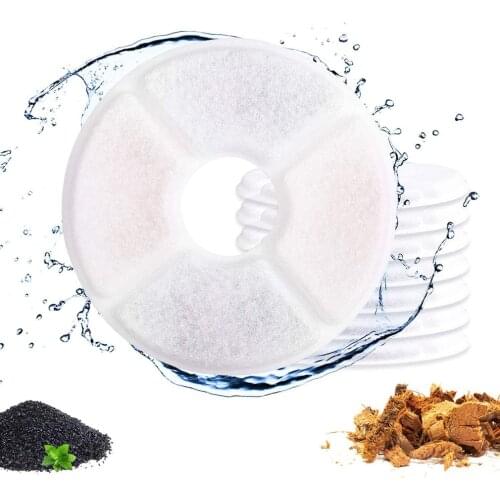8pcs Filter Pet Products Drinking Machine Filter Element Round Drinking Machine Accessories Replacement Filter Element