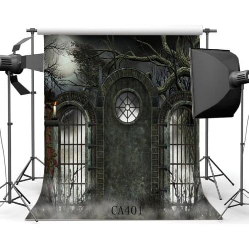 Photography Backdrops Halloween Horror Night Mysterious Moon Stone Arch Masquerade Portraits Photo Background