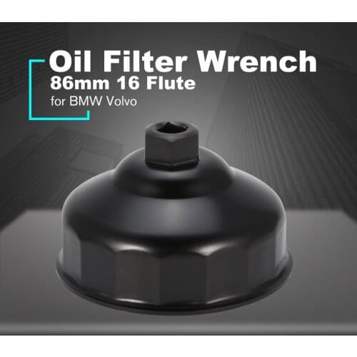 Oil Filter Wrench 86mm 16 Flutes End Socket Square Drive Cap Remover Tool Mini Auto Car Repair Tools for BMW Volvo