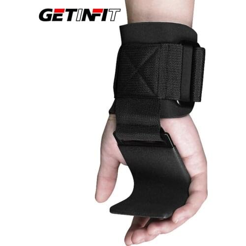 Getinfit 1 Pair Fitness Weight Lifting Hook Training Gym Grips Straps Wrist Support Weights Power dumbbell hook weightlifting