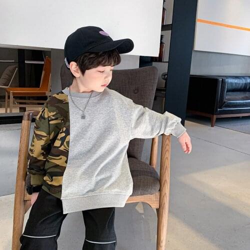 Camouflage Spring Autumn Boys Sweatshirts Jacket Coat Kids Outwear Teenager Tops Children Clothes Cotton High Quality