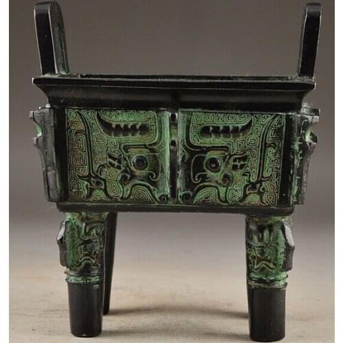 Chinese bronze Carving Incense Burner Statue free shipping