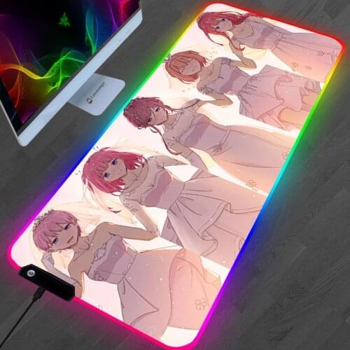 RGB Kawaii The Quintessential Quintuplets Mouse Pad Anime Desk Mat Gamer PC Computer Keyboard Carpet Gaming Accessories Mousepad