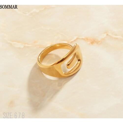 SOMMAR Best Gift 18KGP Gold Filled size 6 7 8 female rings for women 2020 Personality prices in euros jewelry display