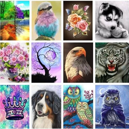 Diy Diamond Painting Landscape animals Set Full Round Drill Diamond embroidery Cross stitch kits Diamond Mosaic Home Decoration
