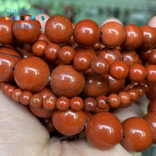 Natural Red Jaspers Loose Round Beads For Jewelry Making 4-12 MM DIY Bracelets Accessories 15" Wholesale