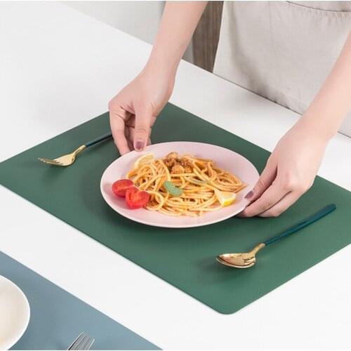 Nordic Leather Heat Insulation Table Mats Western Food PVC Water Oil-Proof Placemat Kitchen Decoration