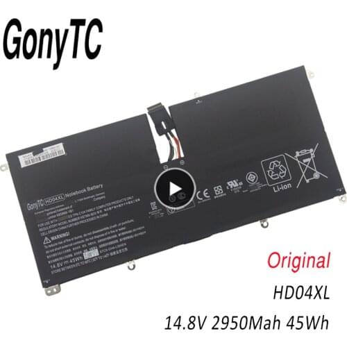 GONYTC Original HD04XL 14.8V 45Wh Laptop Battery 685866-1B1 685866-171 For HP Envy Spectre XT 13 2120tu 2021tu 2000eg