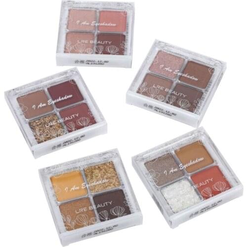 4Colors Glitter Eyeshadow Pallete Waterproof Longlasting Matte Shimmer Diamond Eyeshadow Powder Acrylic Eye Makeup Pigment TSLM1