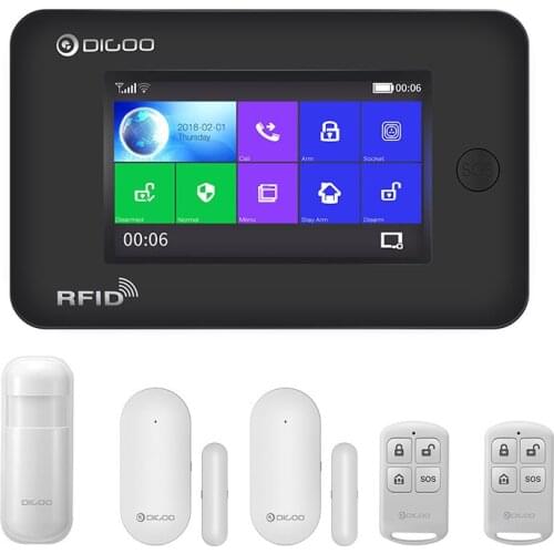 All Touch Screen Alexa Version 433MHz GSM&WIFI DIY Smart Home Security Monitor Alarm System Kits