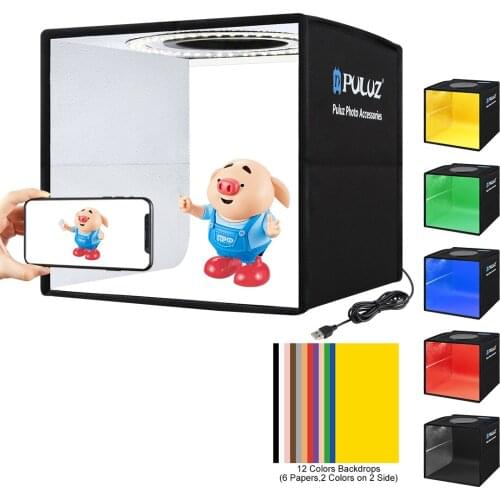 40cm*40cm Tabletop Foldable Photo Studio Softbox Photography Lighting LED Ring Flash Lamp Shooting Light Tents with Backdrops