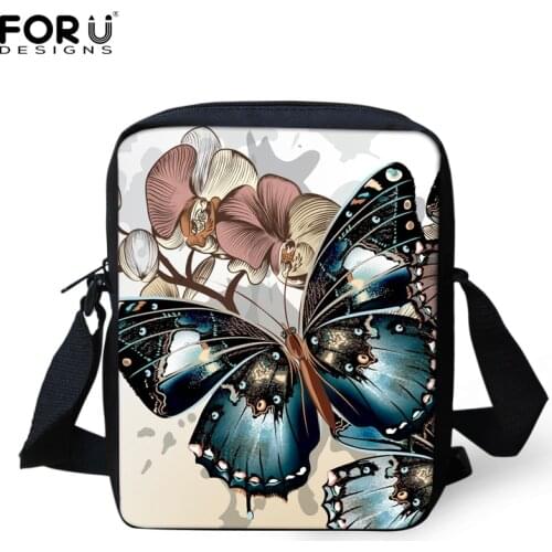 FORUDESIGNS Children Crossbody Bags for Women Butterfly Printing Kids Casual Mini Bags Female Girl Messenger Bags Bolsos Mujer