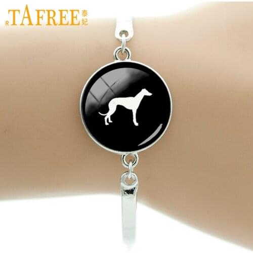 TAFREE Brand Greyhound Dog silhouette art bracelet vintage minimalist Schnauzer Welsh Corgi dog liker jewelry women T413