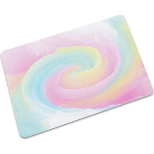 Thin Rubber Kitchen Carpet Bedroom Living Room Hallway Floor Rug Home Anti-slip Entrance Doormat 3D swirl printing Bedside Mat