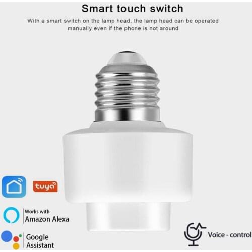 Tuya Smart Life WiFi Light Socket Lamp Holder For E27 Edison Screw Led Bulb With Google Home Echo Alexa Voice Control App Timer