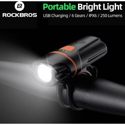 ROCKBROS Cycling Bicycle Front Rechargeable Light Bike Flashlight Waterproof Headlight Bicycle Lamp Power Bank Bike Accessories