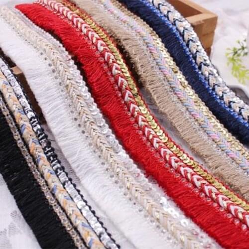 Sewing Cotton Silk Tassel Fringe Trim Thin Lace Ribbon Cord Braided Sequin Rhinestone Sewing Sheet Clothes Curtains Accessories