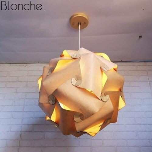 Japanese Wooden Pendant Light Vintage Hanging Lamp Creative Fixture for Home Decor Lighting Dining Room E27 Suspension Luminaire