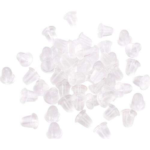 200Pcs Clear Soft Plastic Earring Backs Hooks Stoppers Ear Post Nuts Findings Accessories For Jewelry Making Stud Earrings DIY