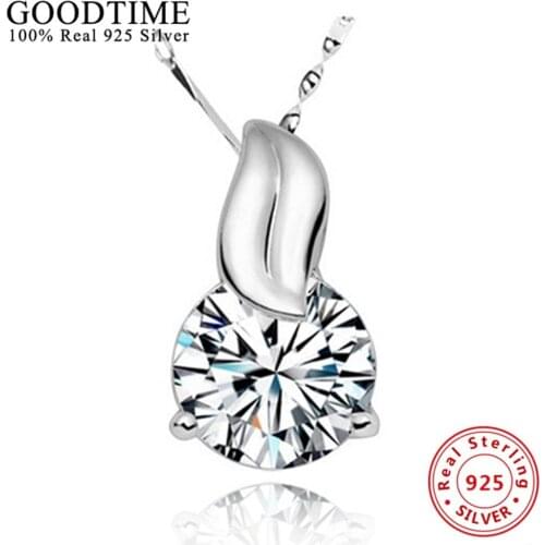 New Collares Wholesale Genuine sterling silver jewelry 925 Sterling Silver Necklace for Women Christmas Gift Jewelry AJN076