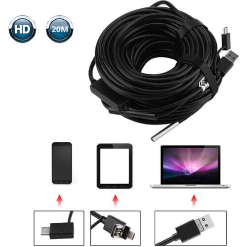1pc 20-Meter 5.5mm USB Endoscope High Resolution Camera with 720P Waterproof Camera for Pipe Car Inspection 1280*720 IP67