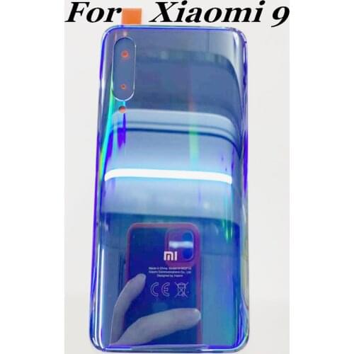 100% Original For Xiaomi 9 Glass Battery Back Cover with glue CE logo Panel Rear Door Housing Case with adhesive for xiaomi9 mi9