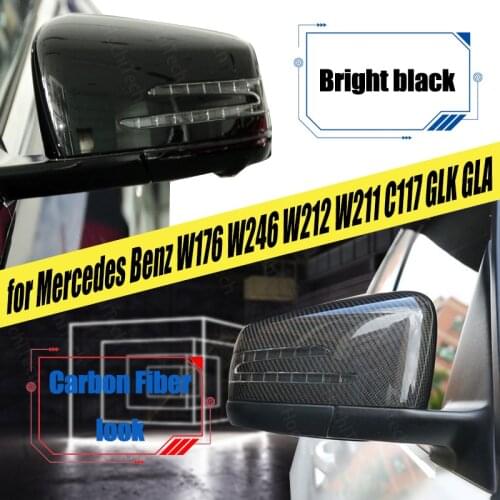 2pcs Rearview Side Carbon Fiber Pattern for Mercedes Benz W176 W246 W204 W212 W221 C117 X204 X156 Replacement Mirror Cover Caps