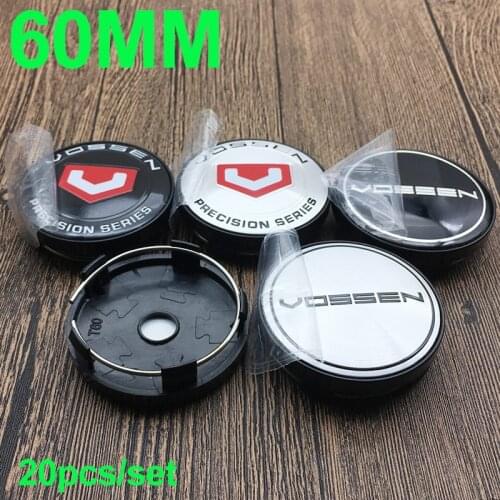 20PCS/SET For Vossen Car Logo 60MM Abs Wheel Center Caps Auto Accessory Emblem Wheel Rim Badge Covers 6CM 56mm Sticker