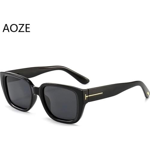 2021 High Quality Tom sunglasses female rectangle transparent frame brand designer retro sunglasses unisex square brown Glasses