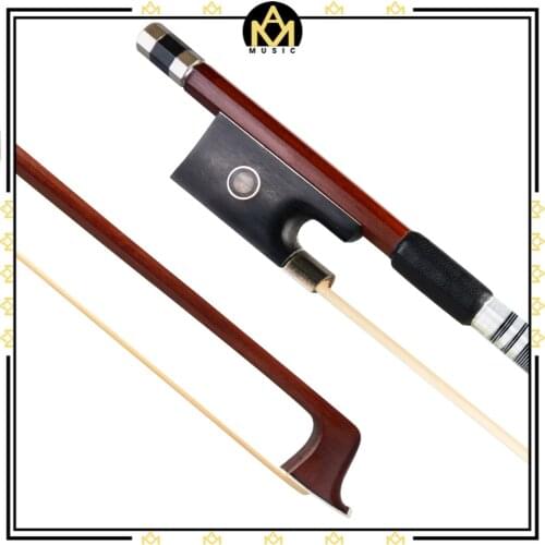 4/4 Brazilwood Fiddle Bow Octagonal Stick White Unbleached Mongolian Horse Hair Well Balanced For Quick Response And Resiliency