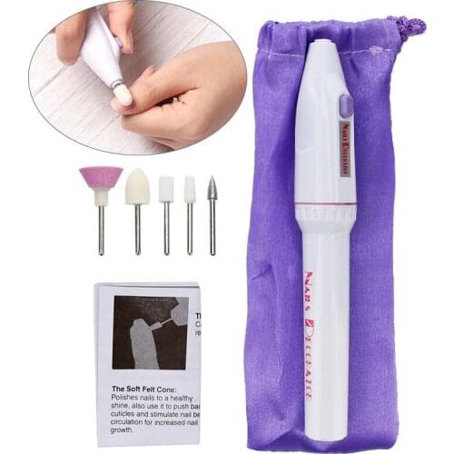 5 in 1 Mini Electric Nail Machine Nail Drill Bits Nail Polish Nail Art Pen File Nail Tool Manicure Machine Professional Polisher
