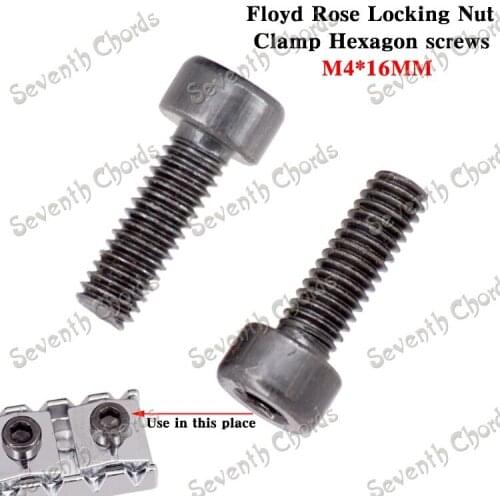 6 Pcs M4*16mm Electric Guitar Locking Nut Clamp Hexagon screws Black / LJLS-M4-16