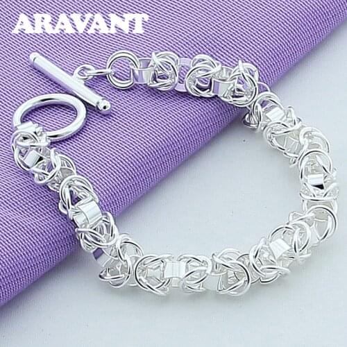 925 Silver Charm Bracelets For Women Fashion Jewelry