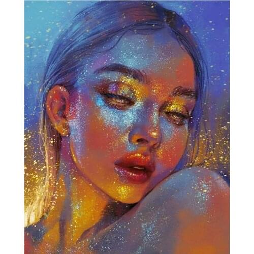 2021 New 5D Diy Diamond Painting Girl Portrait DIY Mosaic Full Square/Round Diamond Handicraft Room Art Furnishings