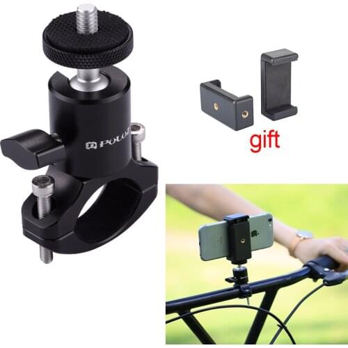 Aluminum Bike Handlebar Tripod Ball Head Adapter Mount for Smartphone,GoPro, DJI OSMO Action, Xiaoyi and Other Action Camera