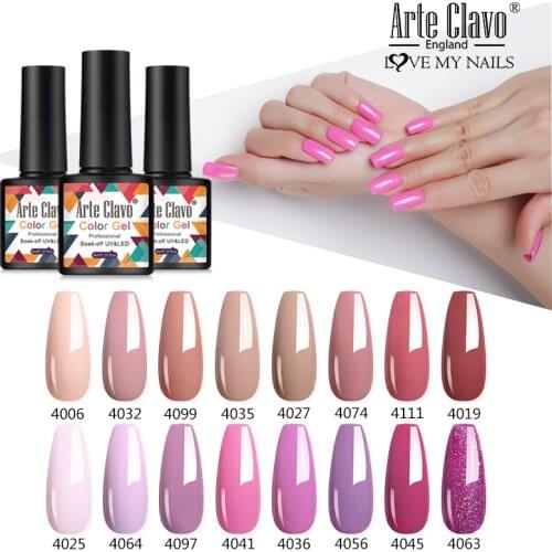 Arte Clavo Summer Hot Sale 8ml Color Gels Nails Polish 211 Colors Soak Off Pure Color UV/LED Gel Nails Art Gel Varnish Lacquers