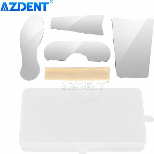 AZDENT 4PCS/Set Orthodontic Double-Sided Reflector Dental Photography Mirrors Stainless Steel with Box