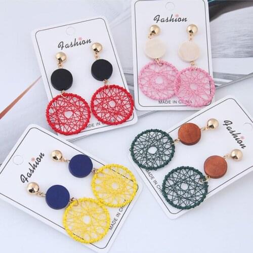 Fringe Round Earrings For Women Line type Weave tassel earrings 2019 Trendy Dangle earrings Bohemian Jewelry Christmas party