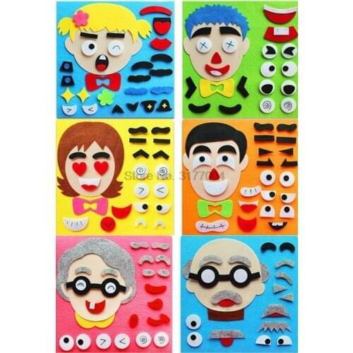 DHL 200set 3D Parents And Kids Five Sense Organs DIY Assembling Puzzles Jigsaw Children Recognition Training Educational Toys