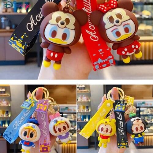 Disney Mickey Minnie Figure Model Keychain For Women Cartoon Disney Key Chain Creative Bag Pendant Accessories Girls Gifts