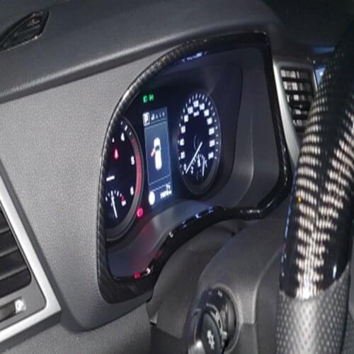 For Hyundai Tucson 2016 2017 2018 Carbon Fiber Car Dashboard Panel Cover Trim Decoration Frame Strip Sticker Styling Accessories