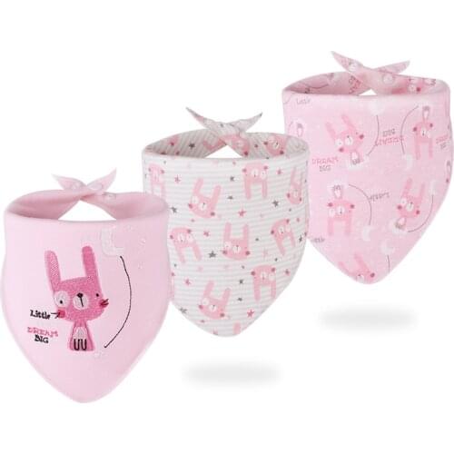 Three-piece cotton Baby Supplies Baby Saliva Towel Cotton Triangle Scarf Baby Snap Triangle Salivea Towel CottonBaby BibNot Made