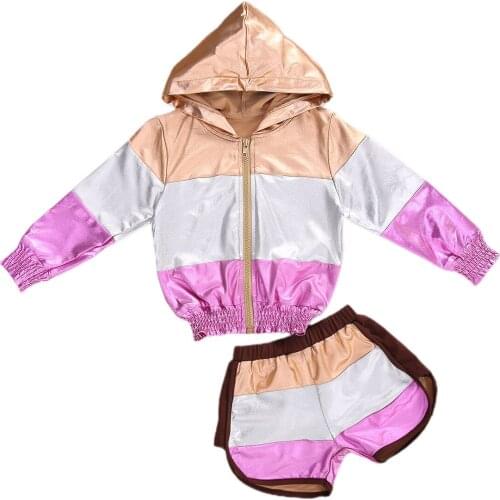 Toddler Kid Baby Girls Clothes Sets Long Sleeve Hooded Jacket Shorts Casual Outfit Zipper Elastic Waist Clothing Set